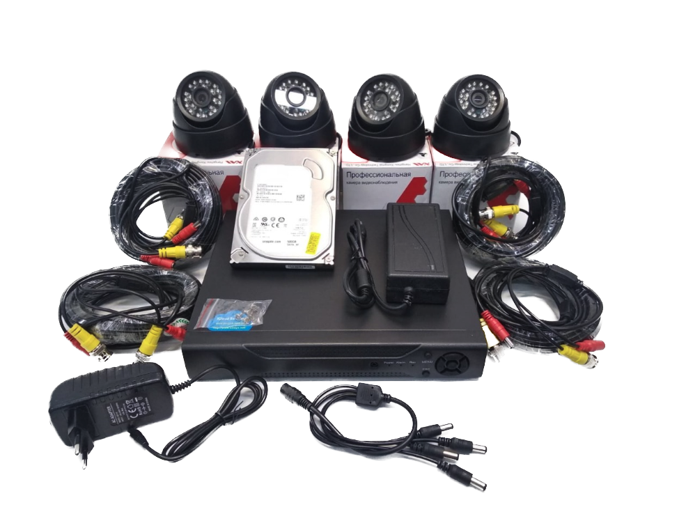 картинка Полный комплект AHD видеонаблюдения на 4 камеры 5мП (KIT4AHD300B5MP) от магазина Дом Видеонаблюдения (CCTVdom)